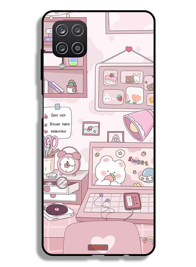 Tolwak Samsung Galaxy M12 Protective Case Cover Get Rich Study Hard - Image 1