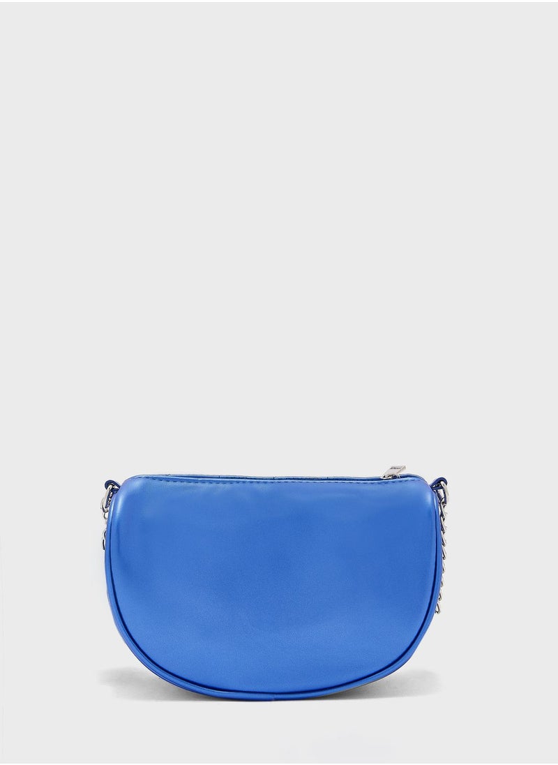 Ginger - Quilted Half Moon Crossbody Bag - Image 1