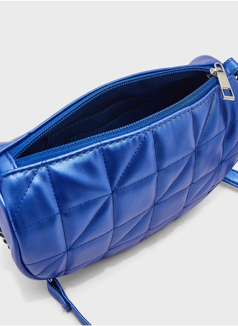 Ginger - Quilted Half Moon Crossbody Bag - Image 1