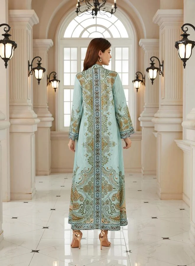 Take Two  Women Textured Floral Printed Collared Jalabiya for Women | Best Price UAE