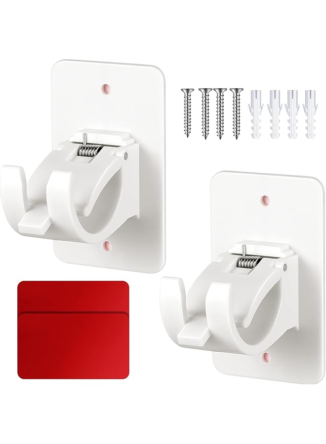 erorex Curtain Rod Bracket Holder,Curtain Rods No Drilling Adhesive Curtain Rod Holder Curtain Rod Bracket Curtain Hangers No Drilling Hooks Mounting Screws, Anchors and Sticky Strips  - Image 1