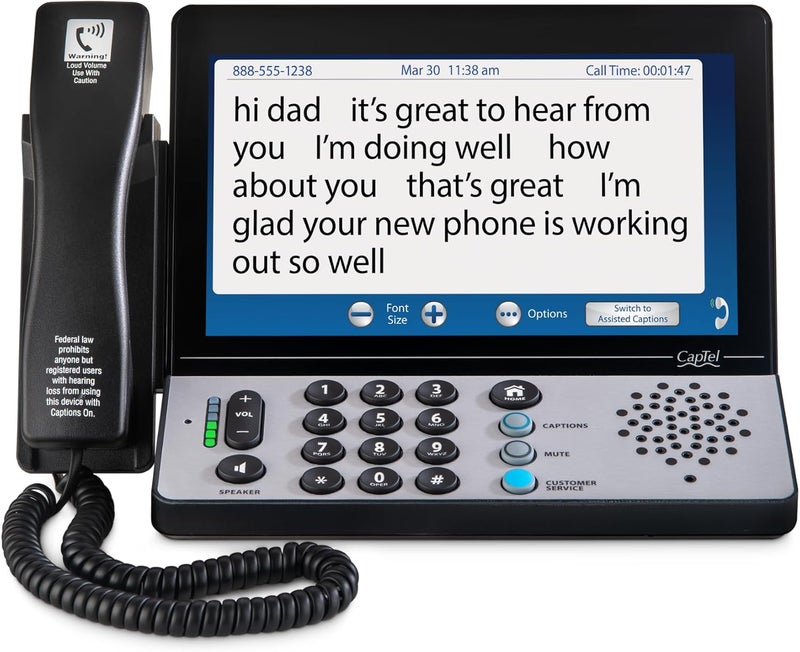 Hamilton CapTel 2400iSPNBT Captioned Telephone, Hearing Impaired Phones, Volume Control with up to 40dB Amplification Gain, Large Touch Screen Display, Wi-Fi Capable, Answering Machine & Speakerphone - Image 1