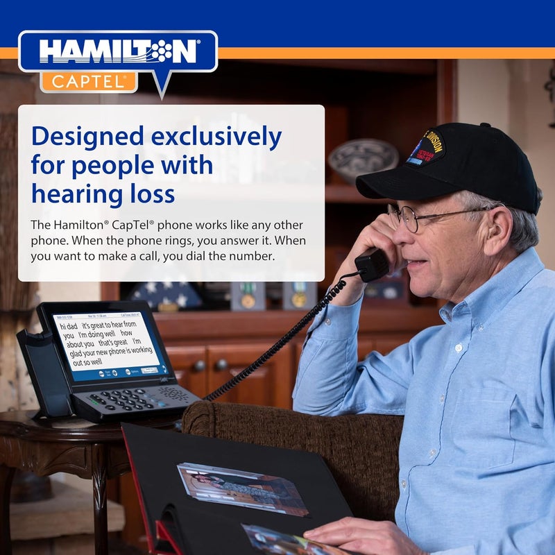 Hamilton CapTel 2400iSPNBT Captioned Telephone, Hearing Impaired Phones, Volume Control with up to 40dB Amplification Gain, Large Touch Screen Display, Wi-Fi Capable, Answering Machine & Speakerphone - Image 2