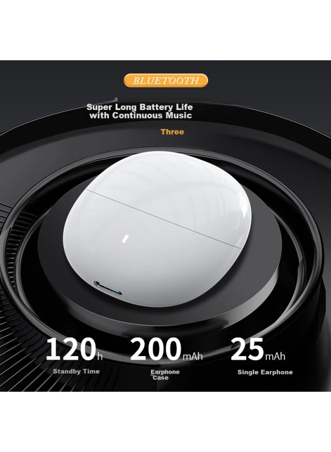 Yomo【New Model】Bluetooth Earphones Half In-Ear Wireless Earbuds Long Battery Life Sports Earphones For Apple Huawei Xiaomi Oppo Phones H7 White - Image 1