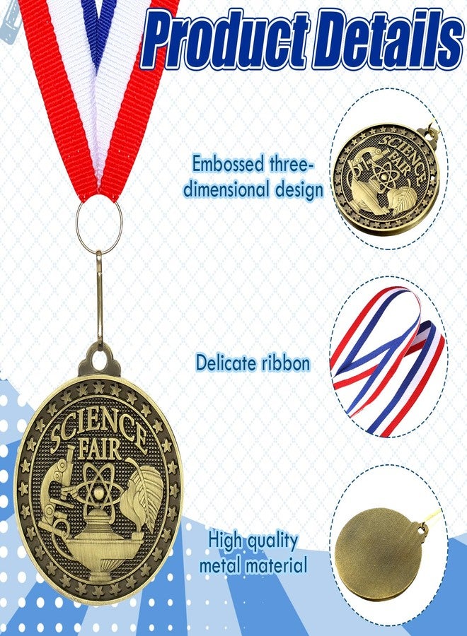 Landical 30 Pcs Science Fair Award Medals 2 Inch Bulk Gold Medals with Neck Ribbons Science Fair Project Participation Prizes Trophies Gift for Education Competitions Event Winner - Image 3