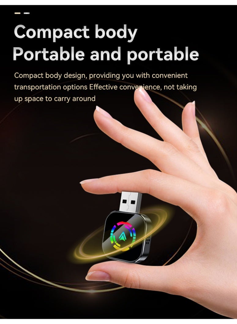 TUNKE 2-in-1 Wireless CarPlay & Android Auto Adapter – Round USB Plug & Play Dongle, Bluetooth 5.0, 5G WiFi, Voice Control – Wired to Wireless Converter - Image 5