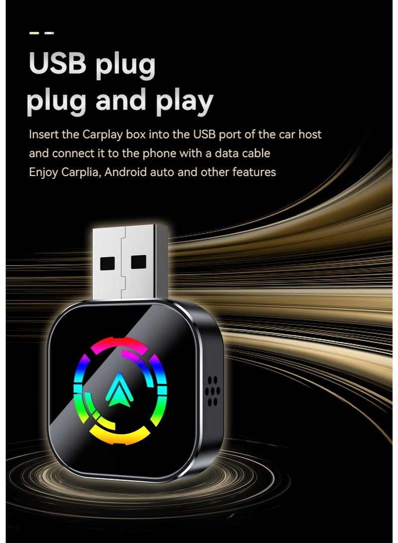 TUNKE 2-in-1 Wireless CarPlay & Android Auto Adapter – Round USB Plug & Play Dongle, Bluetooth 5.0, 5G WiFi, Voice Control – Wired to Wireless Converter - Image 4