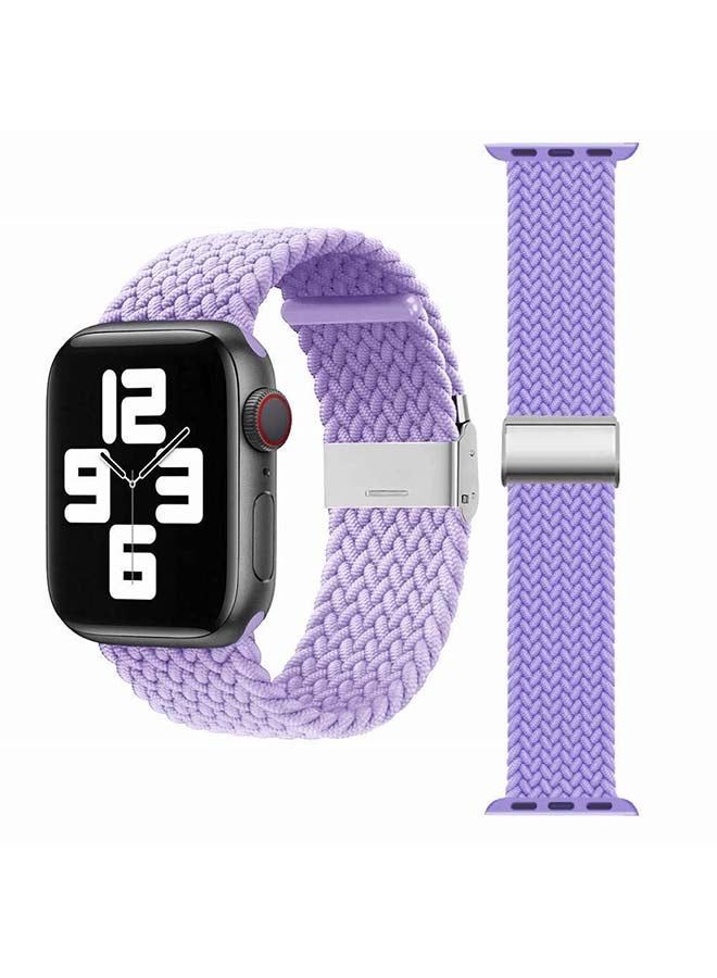 vesus Adjustable Braided Solo Loop Band For Apple Watch Series 6/SE/5/4/3/2/1 Light Purple