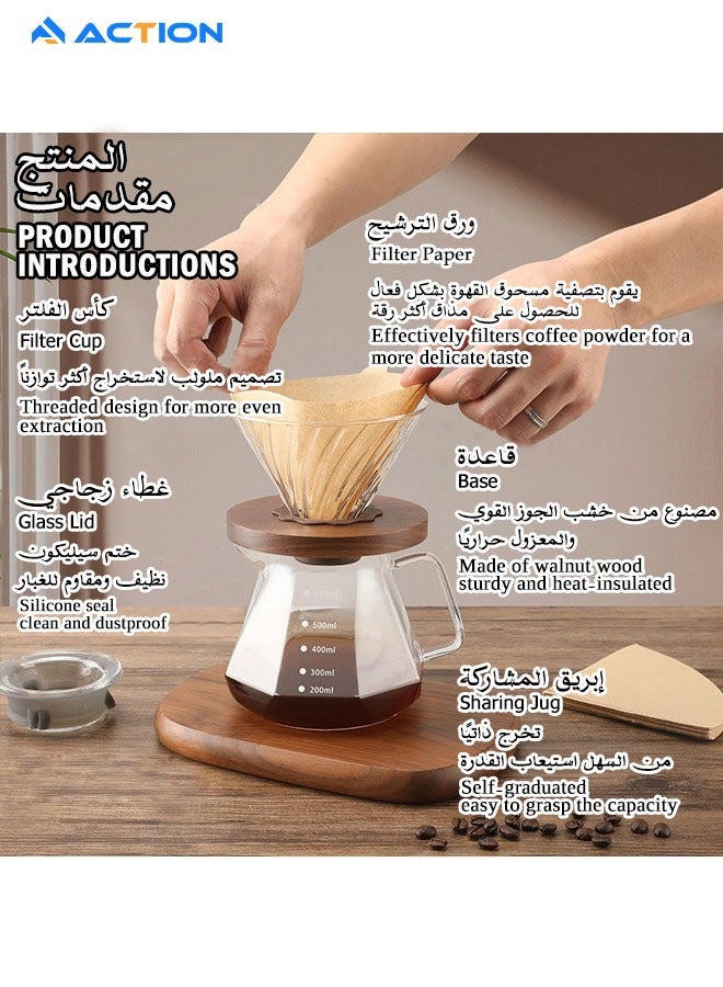 ACTION V60 Coffee Machine Drip Brew Set Contains 3 pieces - Image 2