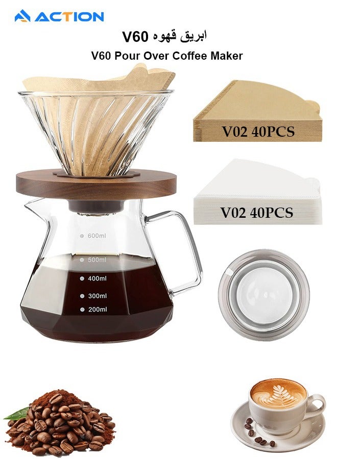 ACTION V60 Coffee Machine Drip Brew Set Contains 3 pieces - Image 1
