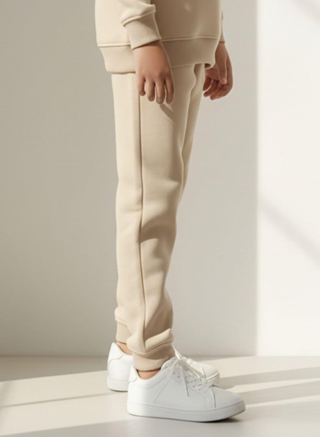 ANTHRILO Natural Essentials Girls Fleece Jogger - Beige | 10-12 Years - Image 4