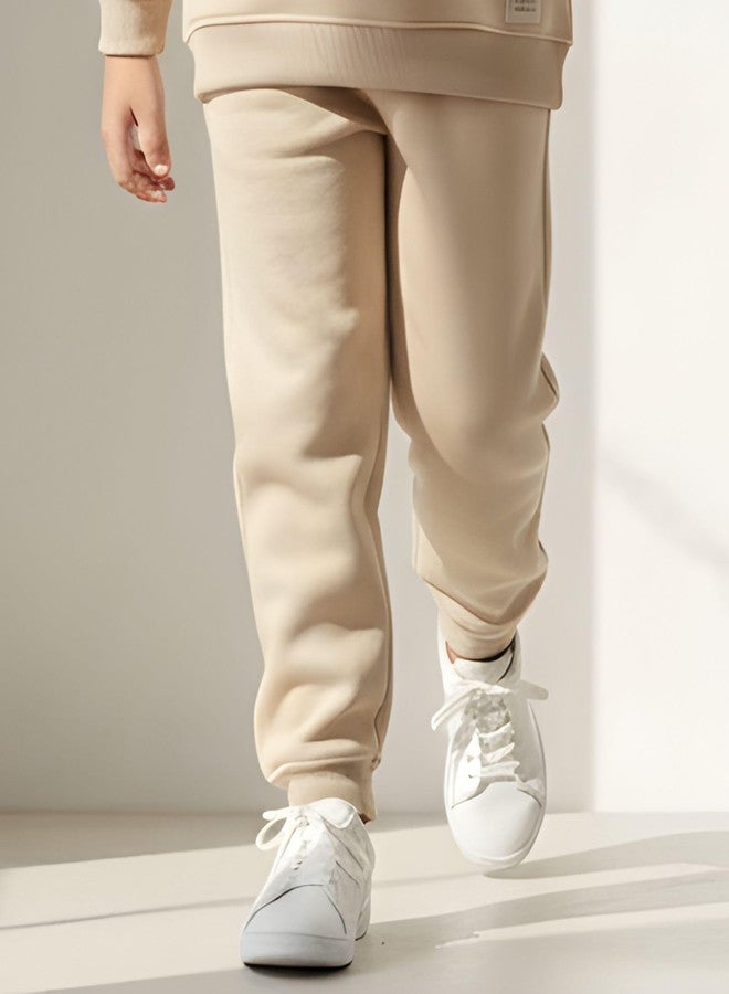 ANTHRILO Natural Essentials Girls Fleece Jogger - Beige | 10-12 Years - Image 2