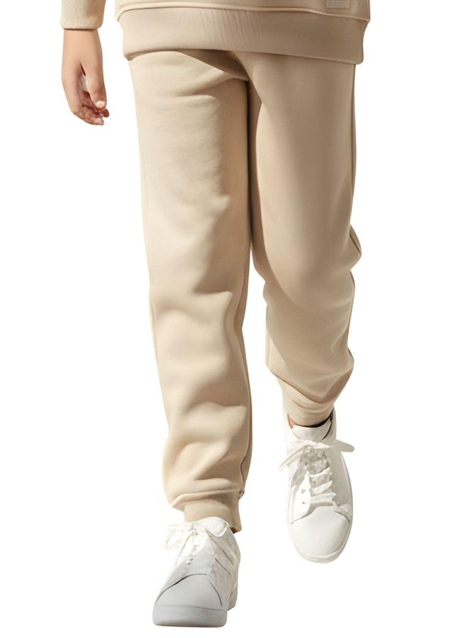 ANTHRILO Natural Essentials Girls Fleece Jogger - Beige | 10-12 Years - Image 1