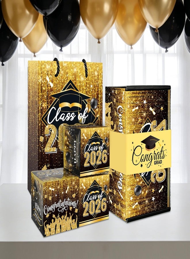 Sereliy Graduation Exploding Money Gift Boxes for Cash, 12 Pack Pop Up Surprise Money Box with Confetti, Black Gold Graduation Explosion Gift Box for Cash Giving Class of 2026 - Image 5