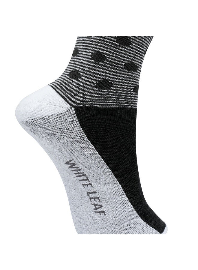 White Leaf Diabetic Care Socks, Black – Antibacterial, Silver Freshness, Soft Cotton, Non-Drying Unisex with  OEKO TEX  and ECAS Certification - Image 3