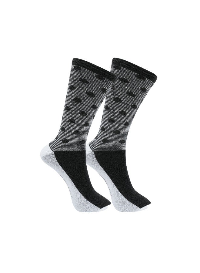 White Leaf Diabetic Care Socks, Black – Antibacterial, Silver Freshness, Soft Cotton, Non-Drying Unisex with  OEKO TEX  and ECAS Certification - Image 1