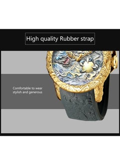 BIDEN Luxury Dragon Sculpture Men's Watch Hip Hop Quartz Watches Creative Waterproof  Watches  - Image 3