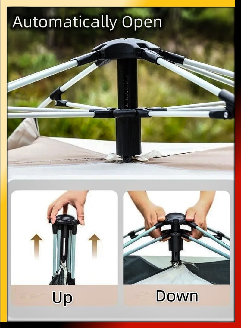 دي بلو خيمة تخييم منبثقة أوتوماتيكية مع تهوية 4 جوانب لـ 4 بالغين، حماية من الأشعة فوق البنفسجية للمشي لمسافات طويلة والنزهة والصيد على الشاطئ، قابلة للحمل في الهواء الطلق، مأوى للشمس، كابانا مقاومة للماء، خ - Image 3