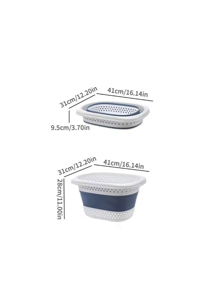 Collapsible Plastic Laundry Basket With Handles Foldable  Laundry Bag Save up Space Bathroom Dirty Clothes Basket Household Plastic Large Storage Container - Image 2
