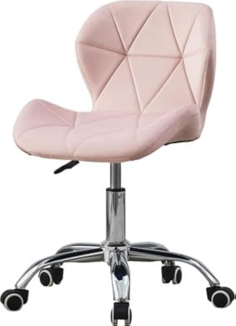 Deustche Matratzen Computer Desk Chair Pink Velvet Fabric Office Chair Height Adjustable Upholstered Seat Swivel Chair For Desk Home Office