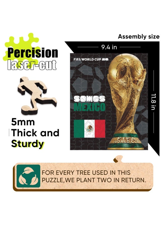 FIFA World Cup FIFA Official Licensed World Cup 2026 Somos Mexico Trophy Wooden Jigsaw Puzzle 200 Pieces - Image 4