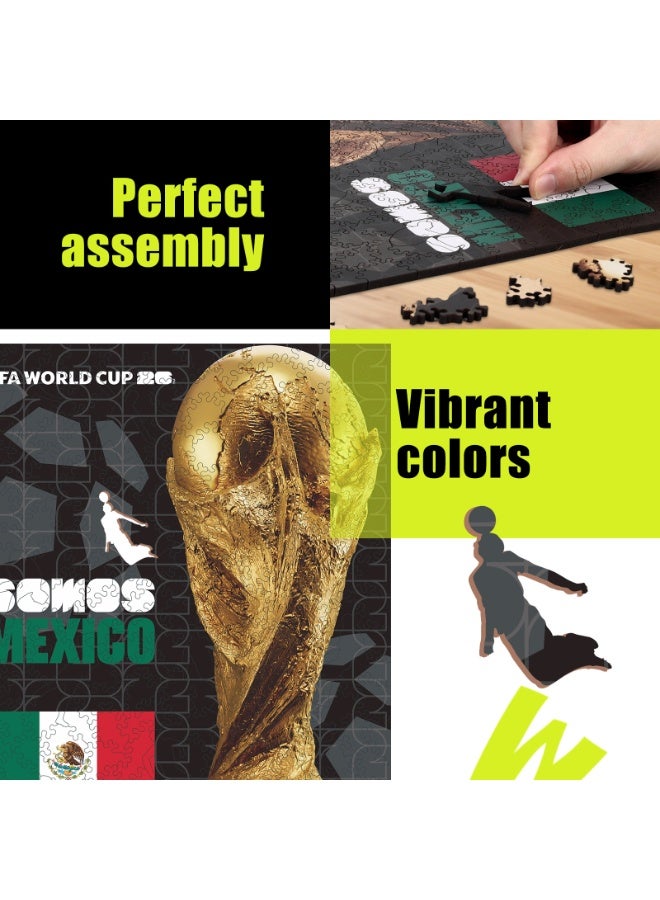 FIFA World Cup FIFA Official Licensed World Cup 2026 Somos Mexico Trophy Wooden Jigsaw Puzzle 200 Pieces - Image 3