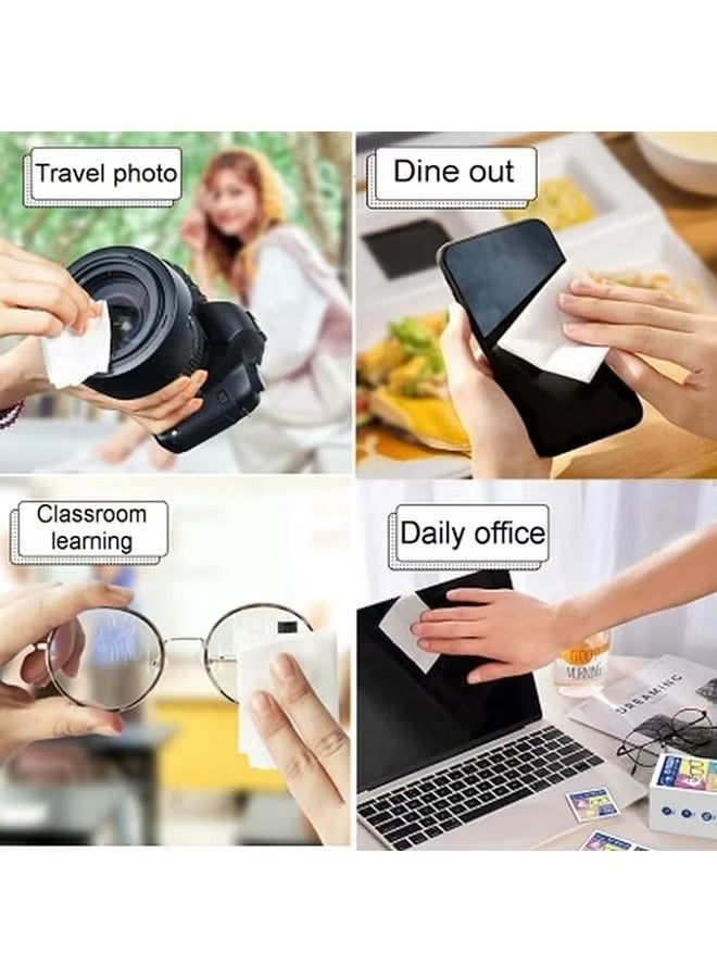 100 قطعة مناديل العدسة ، مناديل للنظارات ، عدسات الكاميرا ، الهواتف المحمولة ، الكمبيوتر المحمول ، ملفوفة بشكل فردي يمكن التخلص منها في أكياس - Image 4