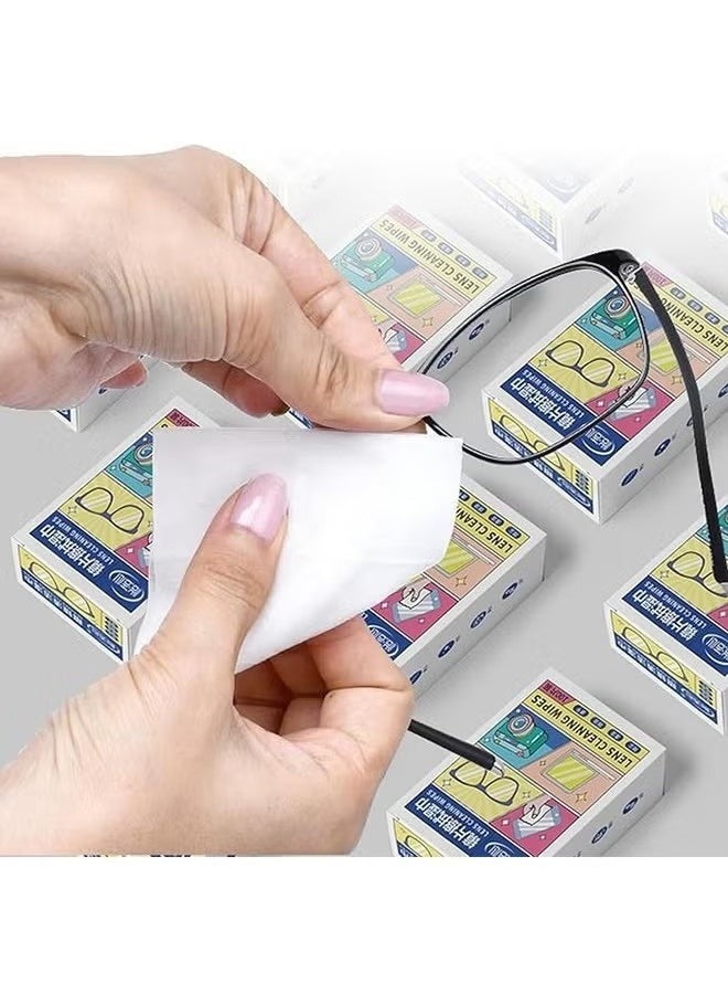 100 قطعة مناديل العدسة ، مناديل للنظارات ، عدسات الكاميرا ، الهواتف المحمولة ، الكمبيوتر المحمول ، ملفوفة بشكل فردي يمكن التخلص منها في أكياس - Image 2