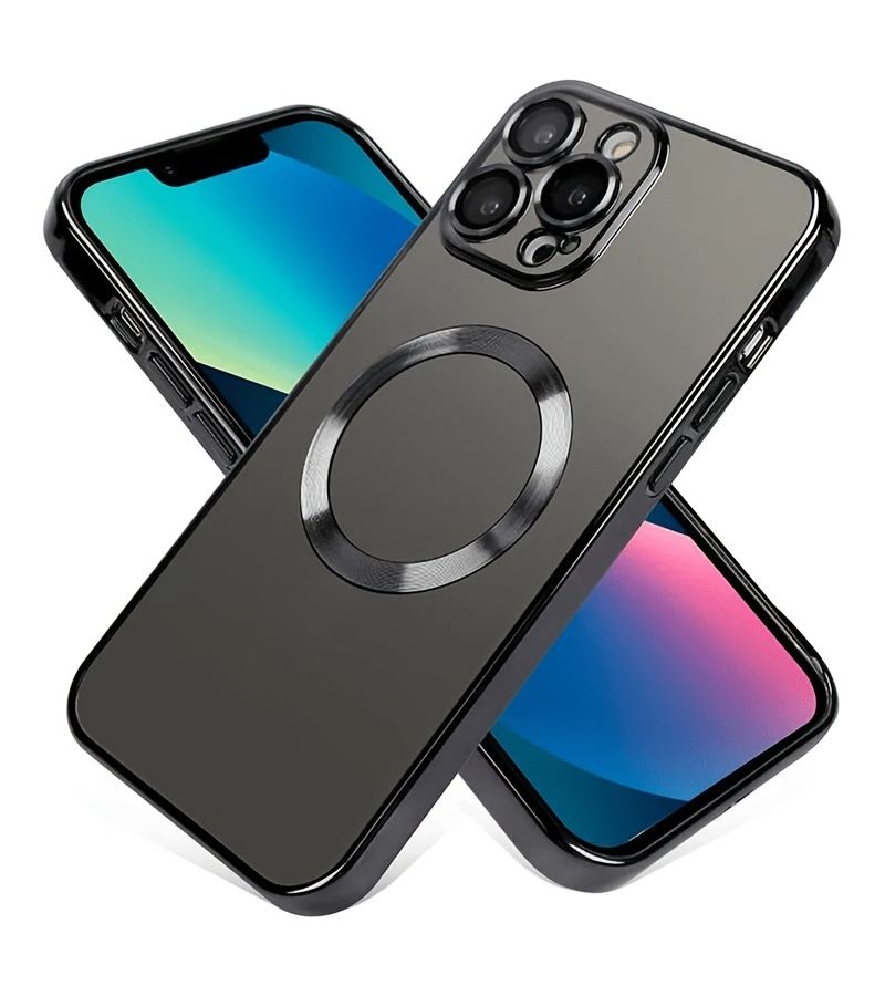 Purple Phone Case 3 In 1 Set With 2 Screen Protectors For iPhone 13 Pro Transparent Magnetic Design Lens Protection Magsafe Wireless Charging Compatible - Image 2