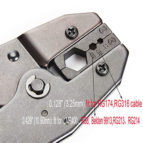 Riotaxy Crimper Tools for RF connector LMR400,RG8,RG9,Belden 9913,RG213,RG214,RG174,RG316 RF Coaxial Cable,Crimp Tool Hex Die with 0.429" (10.90mm) for all 400 type cables - Image 3