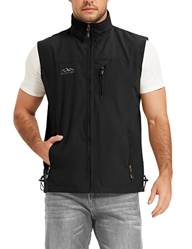 Flygo Mens Summer Outdoor Lightweight Travel Work Fishing Hiking Vest Jacket (Small, 01 Black) - Image 1