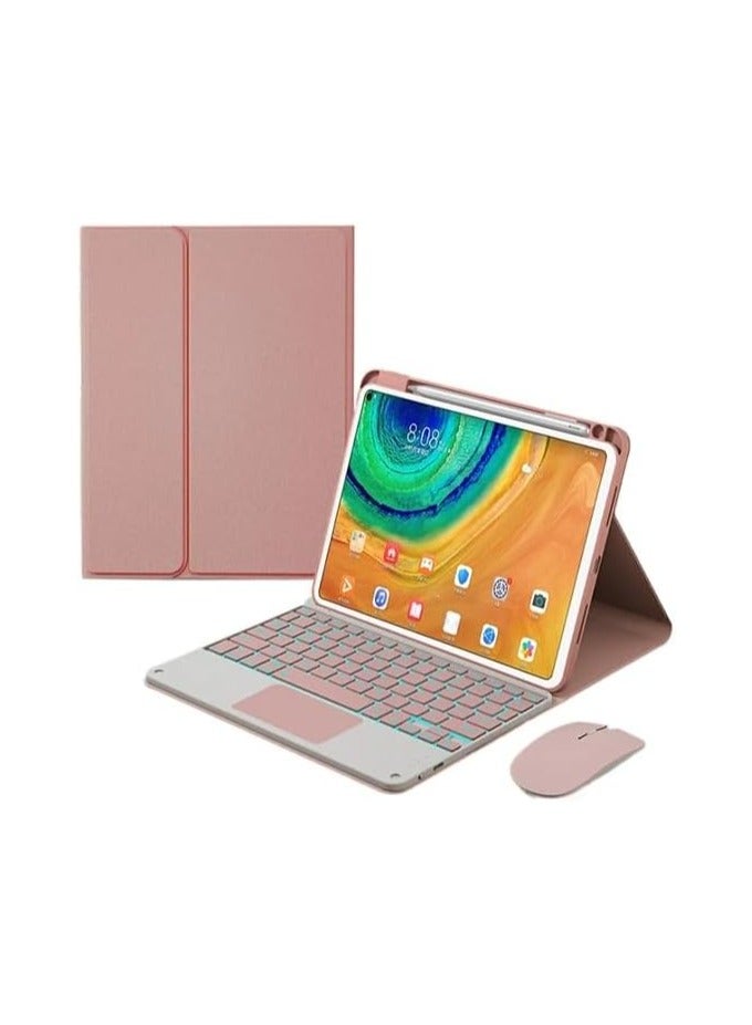 Backlit Keyboard Case Compatible with Huawei MatePad Pro 12.2 Inch 2024, with Detachable Wireless Bluetooth Touch Keyboard, Mouse and Protective Case with Pen Holder