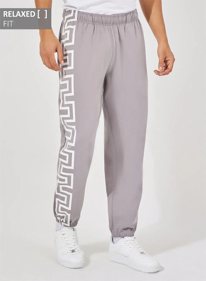 Styli Relaxed Fit Joggers with Enlarged Print
