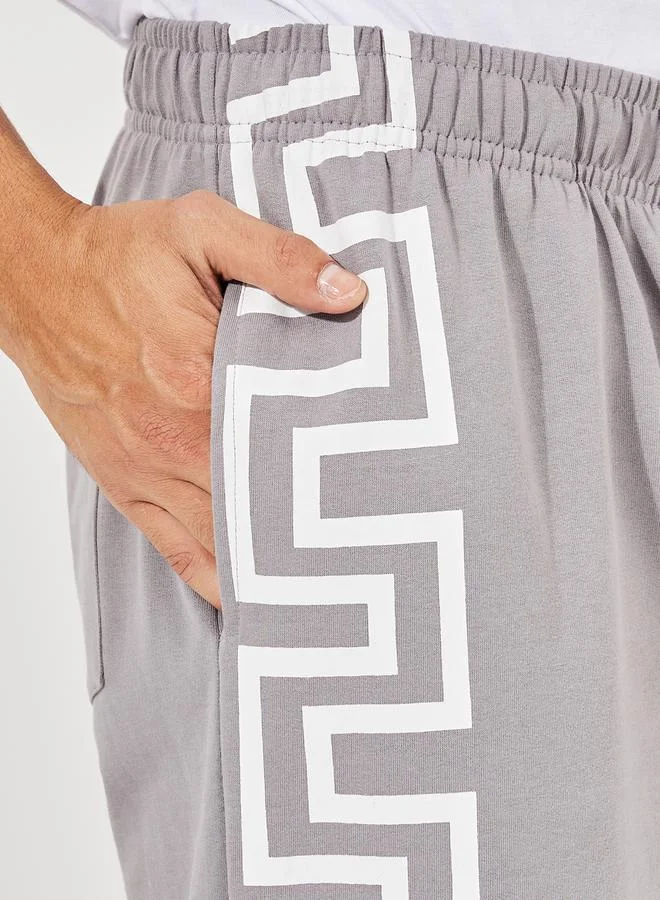 Styli Relaxed Fit Joggers with Enlarged Print