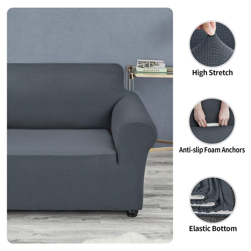 Joccun Stretch Chair Couch Cover,1-Piece Sofa Slipcover Spandex Jacquard Fabric Sofa Covers with Elastic Bottom,Washable Furniture Protector for Dogs,Cats,Kids(Armchair,Gray) - Image 5