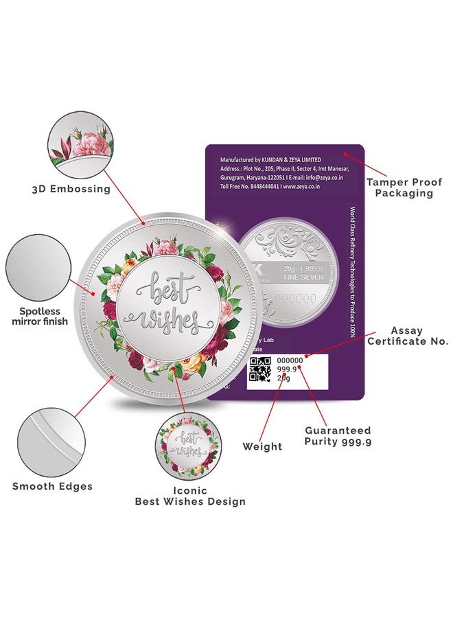 Kundan 20g (999.9) Best Wishes Color Silver Coin - Image 3