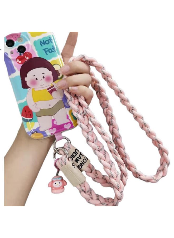 Dipple حامل هاتف ديبو إير، حزام كتف طويل، يمكن استخدامه كحامل مفاتيح، حبل هاتف مضفر خارجي، يمكن حمله باليد، متين، حزام حامل مفاتيح [نقطة رمادية وردية]، حبل مضاد للفقدان - Image 3