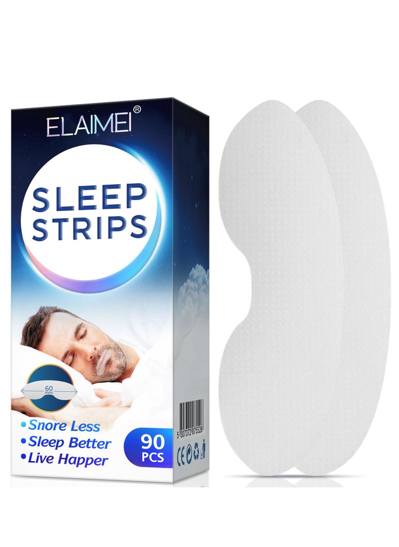 Elaimei - 90 Pcs Mouth Tape Sleep Strip For Anti-snoring Mouth Breathing Tape To Improve Sleep Mouth Stickers For Snoring Lip Patch - Image 1