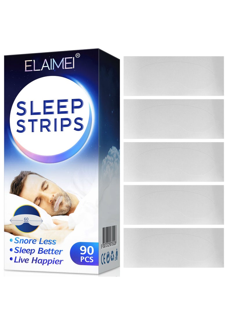 Elaimei - 90 Pcs Mouth Tape Sleep Strip For Anti-snoring Mouth Breathing Tape To Improve Sleep Mouth Stickers For Snoring Lip Patch - Image 1
