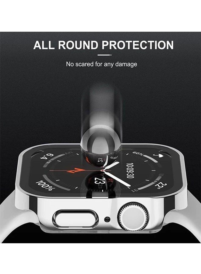 Ant Screen Protector Case with HD Tempered Film For Apple Watch Series 8/7 41mm, Waterproof Anti-Scratch Ultra-thin HD Touch Sensitive Film, Full -Screen Cover Bubble-Free Protector Silver  - Image 4
