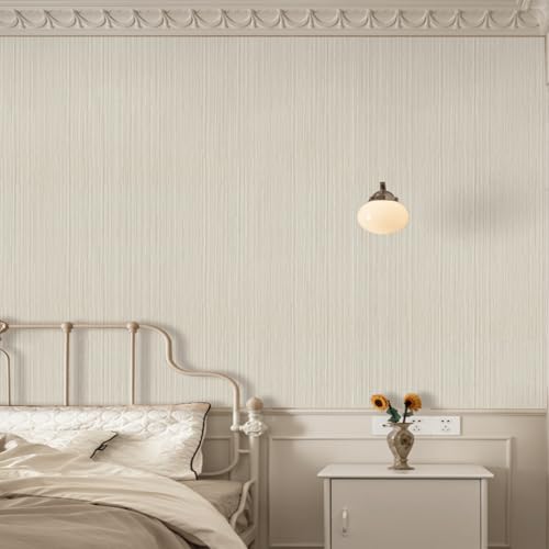 TANONE Beige Grasscloth Peel and Stick Wallpaper 17.7'' x 118'', Self-Adhesive Linen Vinyl Wallpaper, Waterproof and Removable Neutral Contact Paper for Furniture and Wall Covering - Image 3