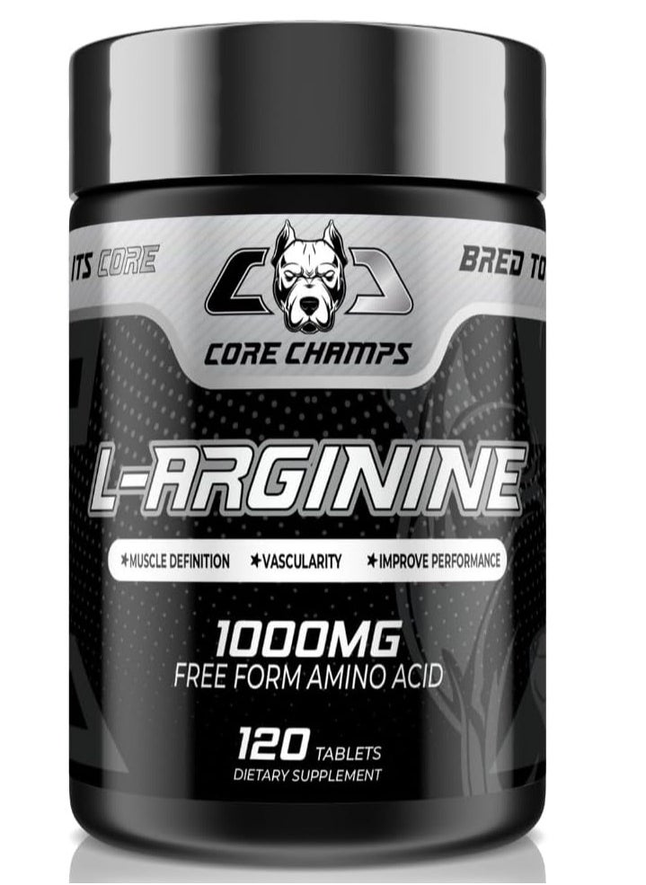 CORE CHAMPS - L-Arginine 1000 mg free form Amino Acid 120 Tablets - Image 1