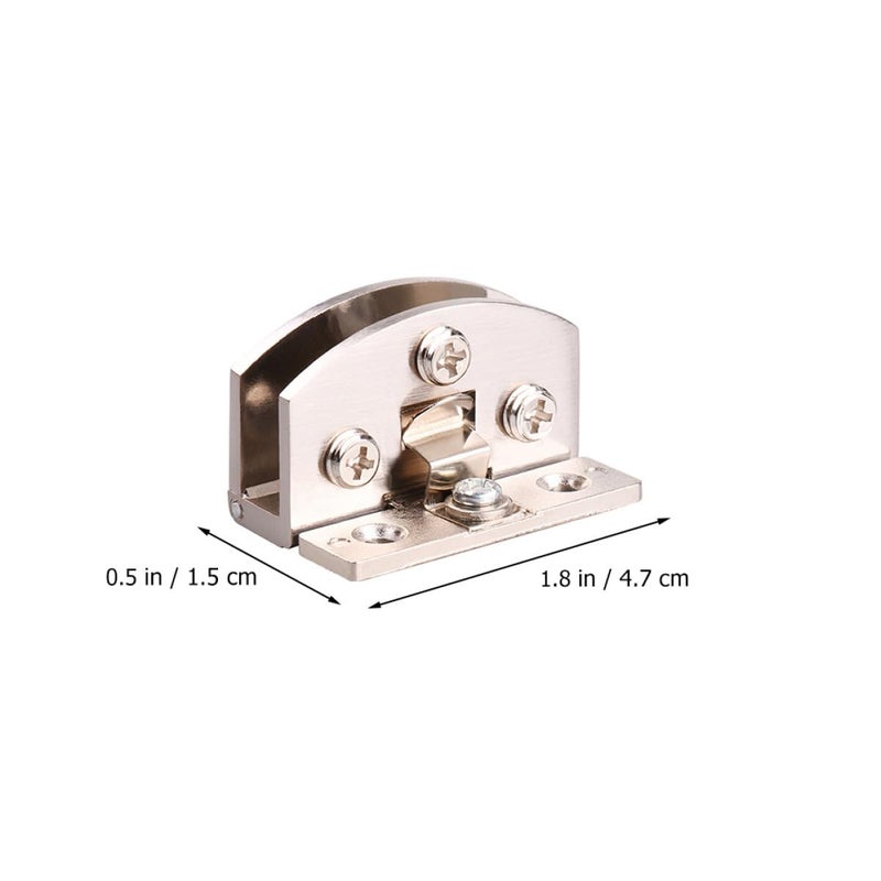 2Pcs Zinc Alloy Frameless Glass Door Hinges Brushed Silver For Wine Cooler Display Cabinet - Image 3