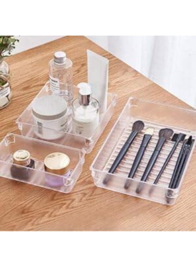 8-piece clear acrylic organizer set in various sizes for organizing drawers - Image 1