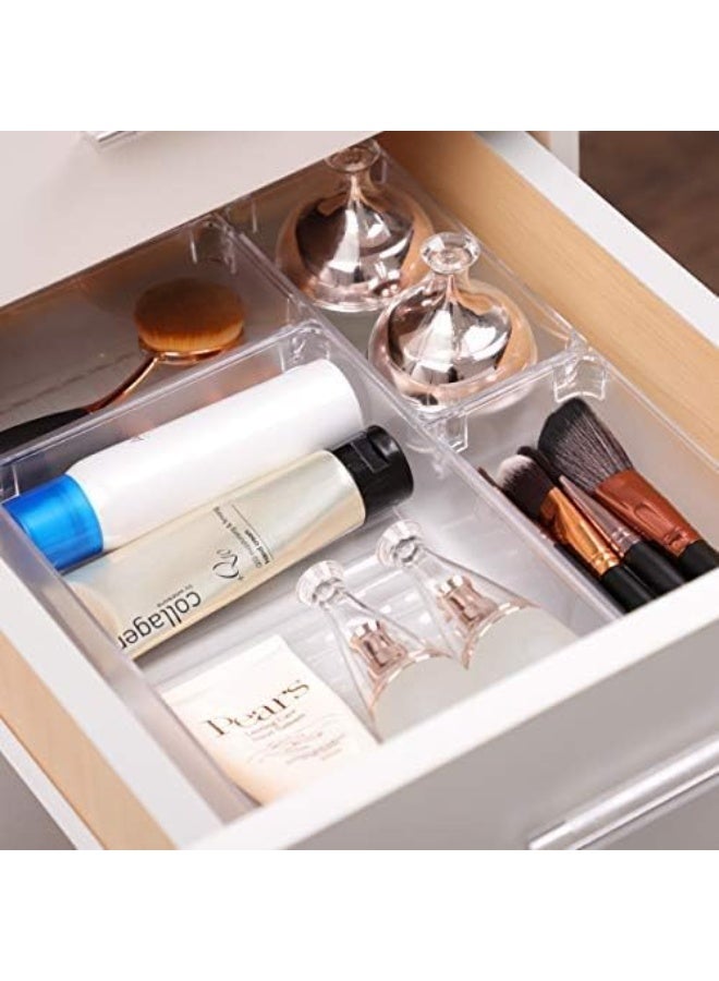 8-piece clear acrylic organizer set in various sizes for organizing drawers - Image 4