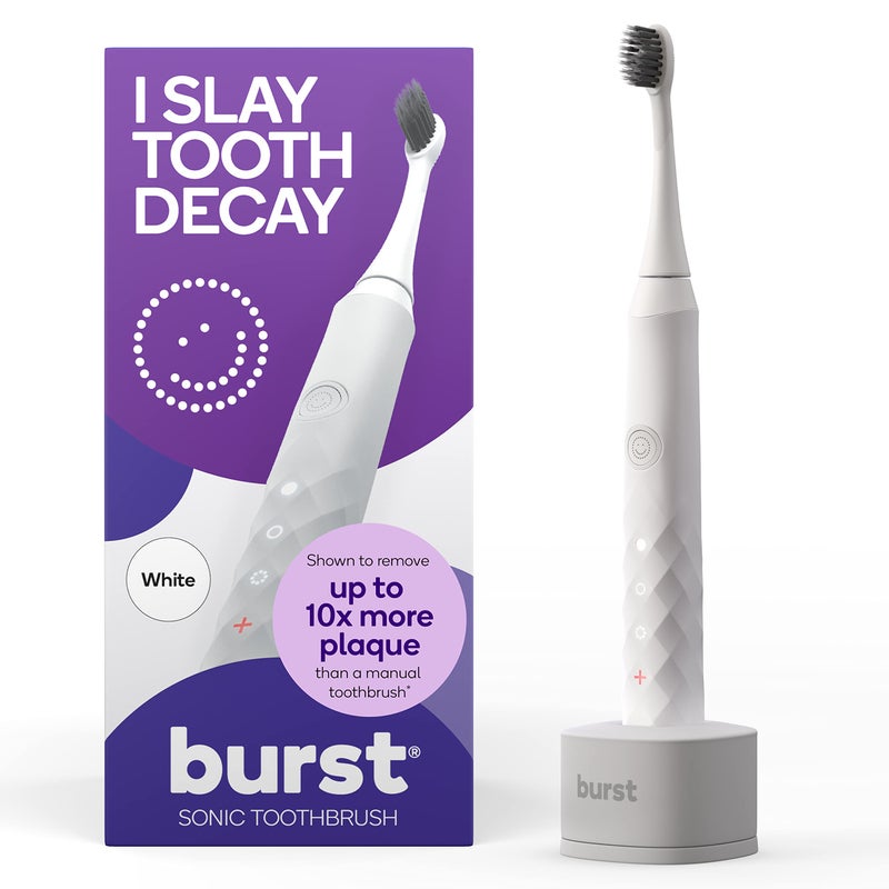 Burst Original Sonic Electric Toothbrush for Adults (White) | Soft Bristles | Deep Clean Stain & Plaque Removal | 3 Modes: Teeth Whitening, Sensitive & Massage - Image 1
