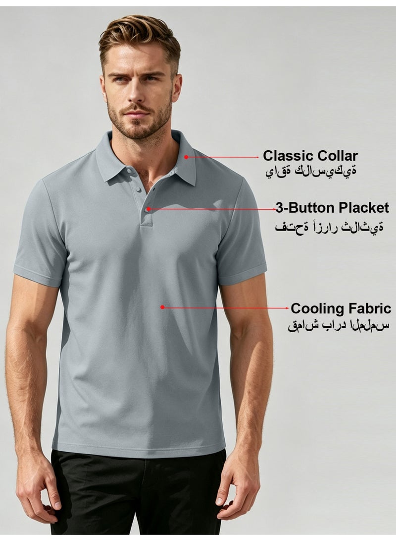 general Men's Short Sleeve Polo Shirts,Basic Golf T-Shirts for Men,Regular Fit Breathable Quick-Dry Shirt,Classic Moisture Wicking Performance Tees Summer,Athletic Running Top,Business and Casual Wear - Image 2