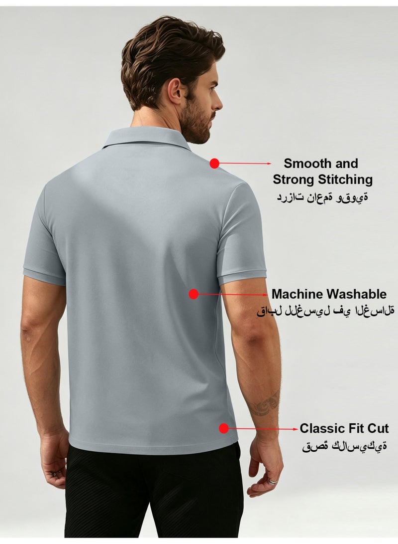 general Men's Short Sleeve Polo Shirts,Basic Golf T-Shirts for Men,Regular Fit Breathable Quick-Dry Shirt,Classic Moisture Wicking Performance Tees Summer,Athletic Running Top,Business and Casual Wear - Image 3