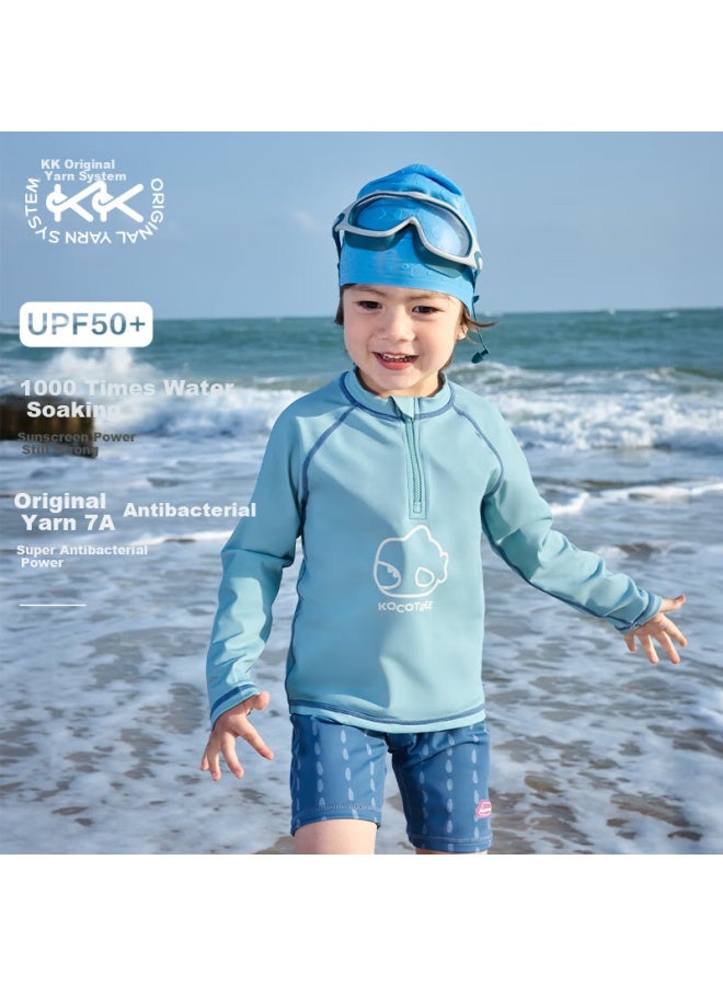 Kocotree Kk Tree Children's Cool Feeling Antibacterial Split Swimsuit Sun Protection Long Sleeve Boys Girls Chlorine Resistant Swimwear - Image 1