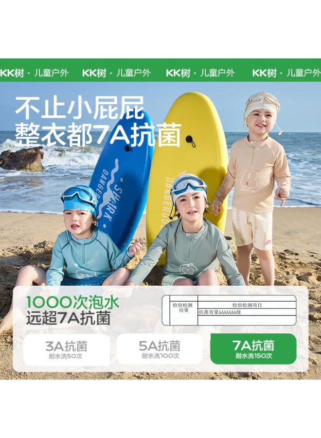 Kocotree Kk Tree Children's Cool Feeling Antibacterial Split Swimsuit Sun Protection Long Sleeve Boys Girls Chlorine Resistant Swimwear - Image 4